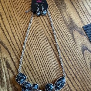 Paparazzi Silver Necklace with Black Accents